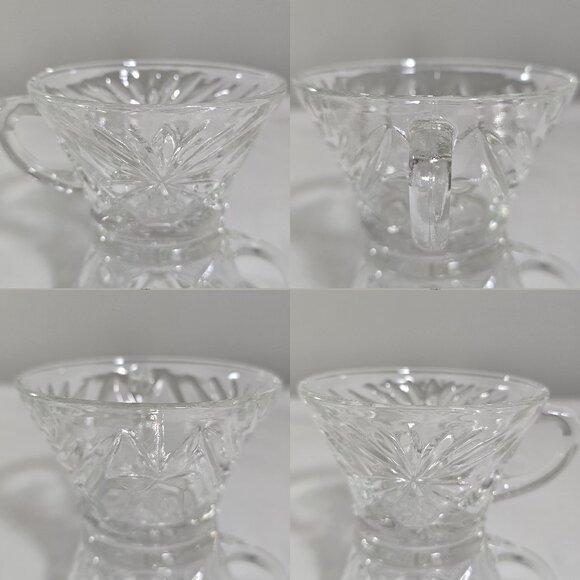 Anchor Hocking Early American Prescut Set Of 6  Punch Cups Star David Cut Glass - Picture 1 of 15